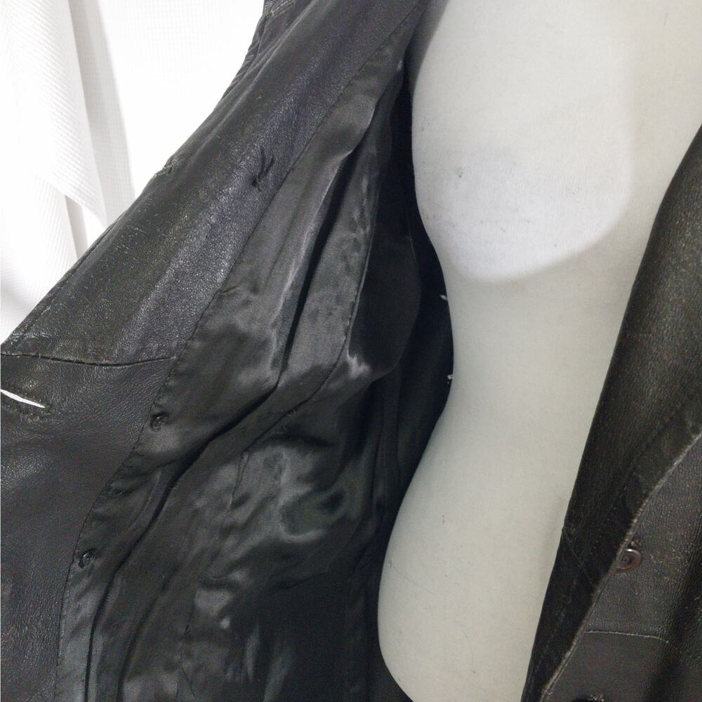 GIORGIO ST. ANGELO! DEEPEST ESPRESSO BROWN BELTED TIE WAIST JACKET, COAT! SZ XL - Picture 7 of 12